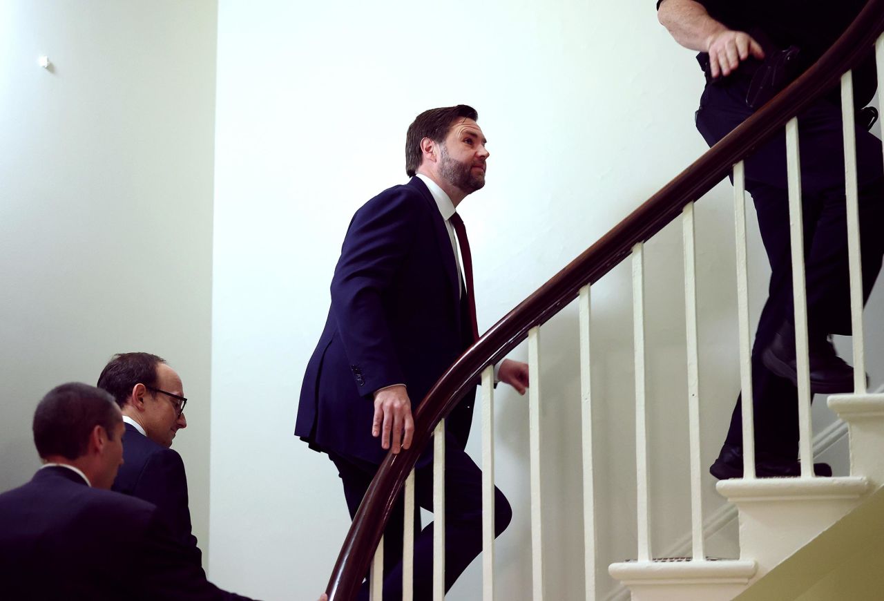 Vice President-elect Sen. JD Vance arrives at the US Capitol on December 19, in Washington, DC. 