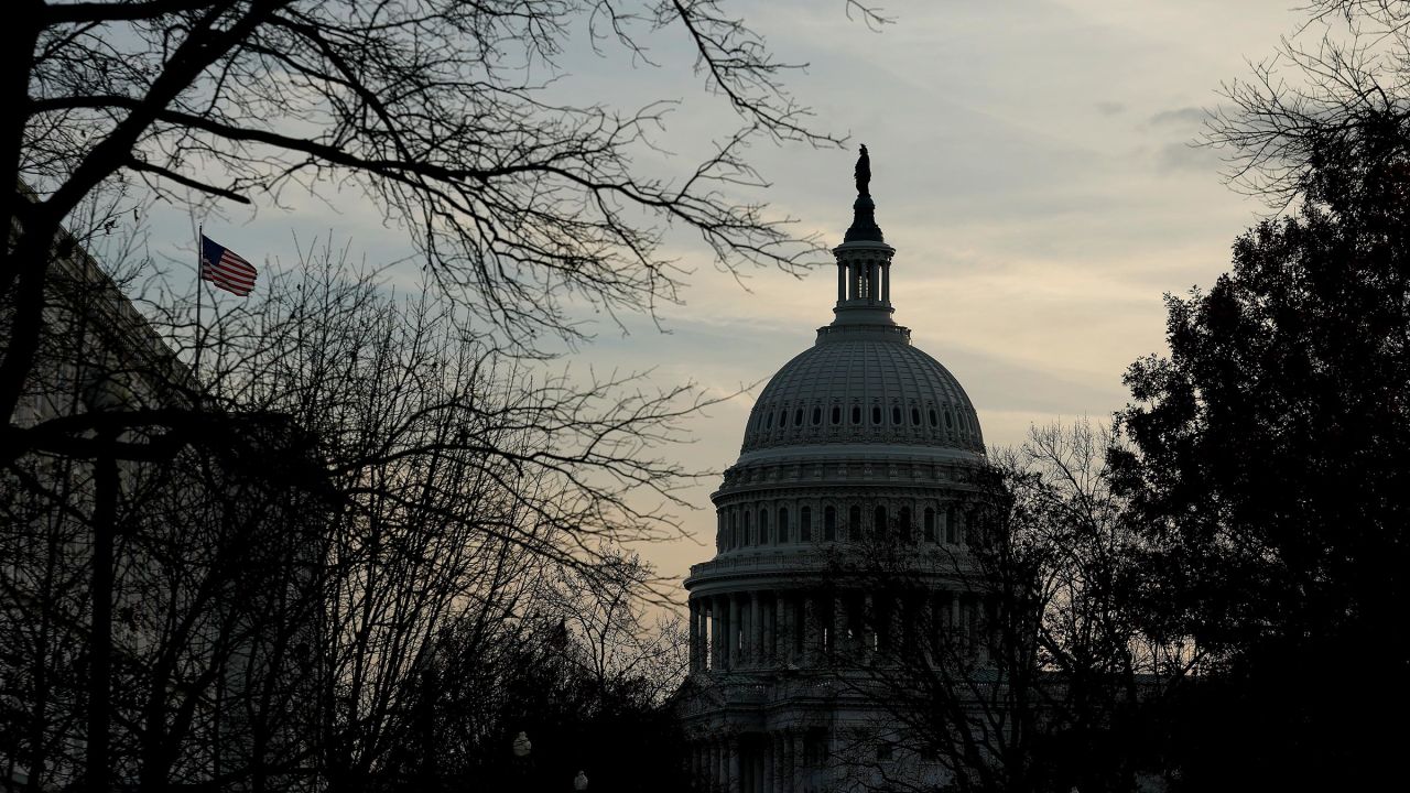 The US Capitol is seen as Congress works to pass a government spending bill on December 19 in Washington, DC. 