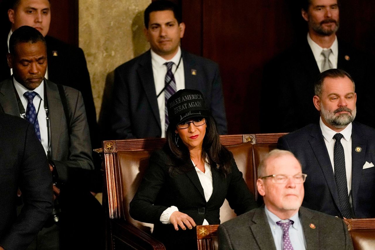 Rep. Lauren Boebert wears a Make America Great Again hat during a joint session of Congress to count the Electoral College votes of the 2024 presidential election in the House Chamber of the US Capitol in Washington, DC, on Monday, January 6.