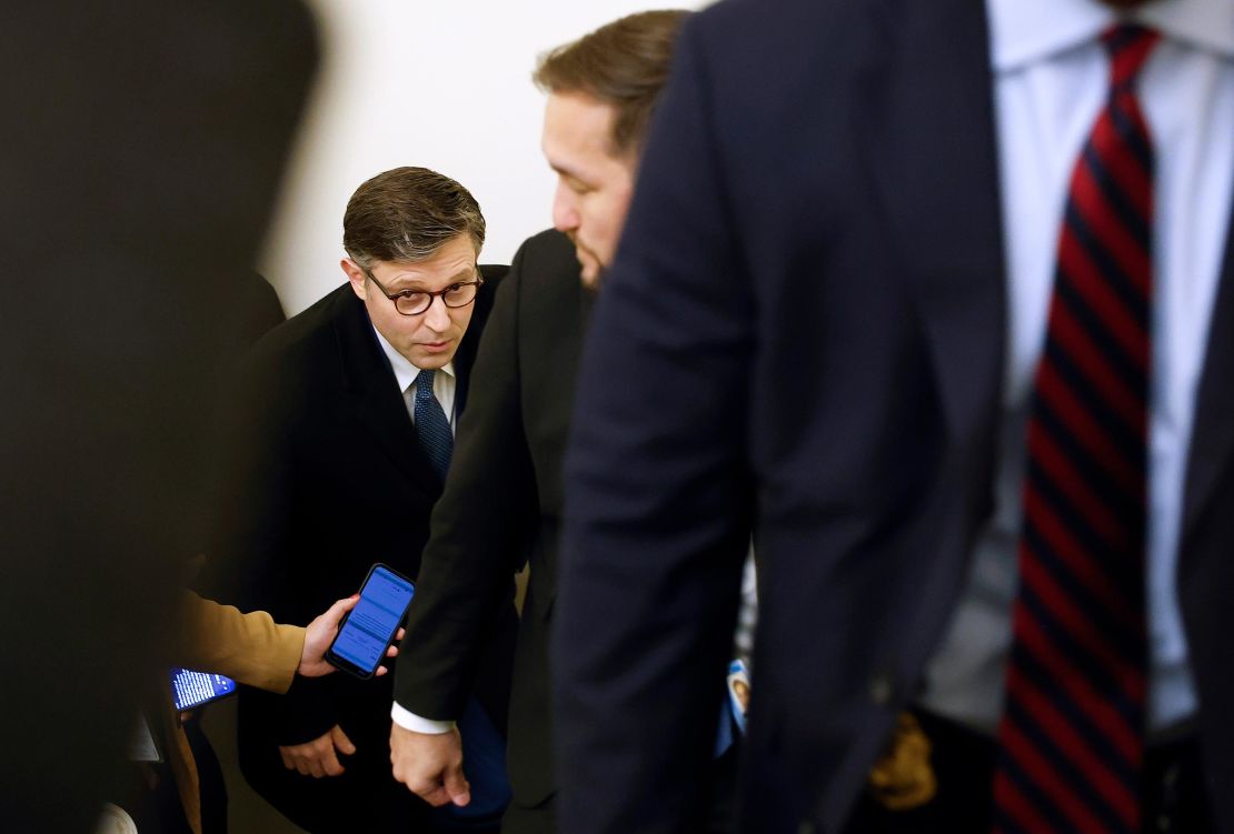 Speaker of the House Mike Johnson arrives at the U.S. Capitol in Washington, DC, on January 6th. 