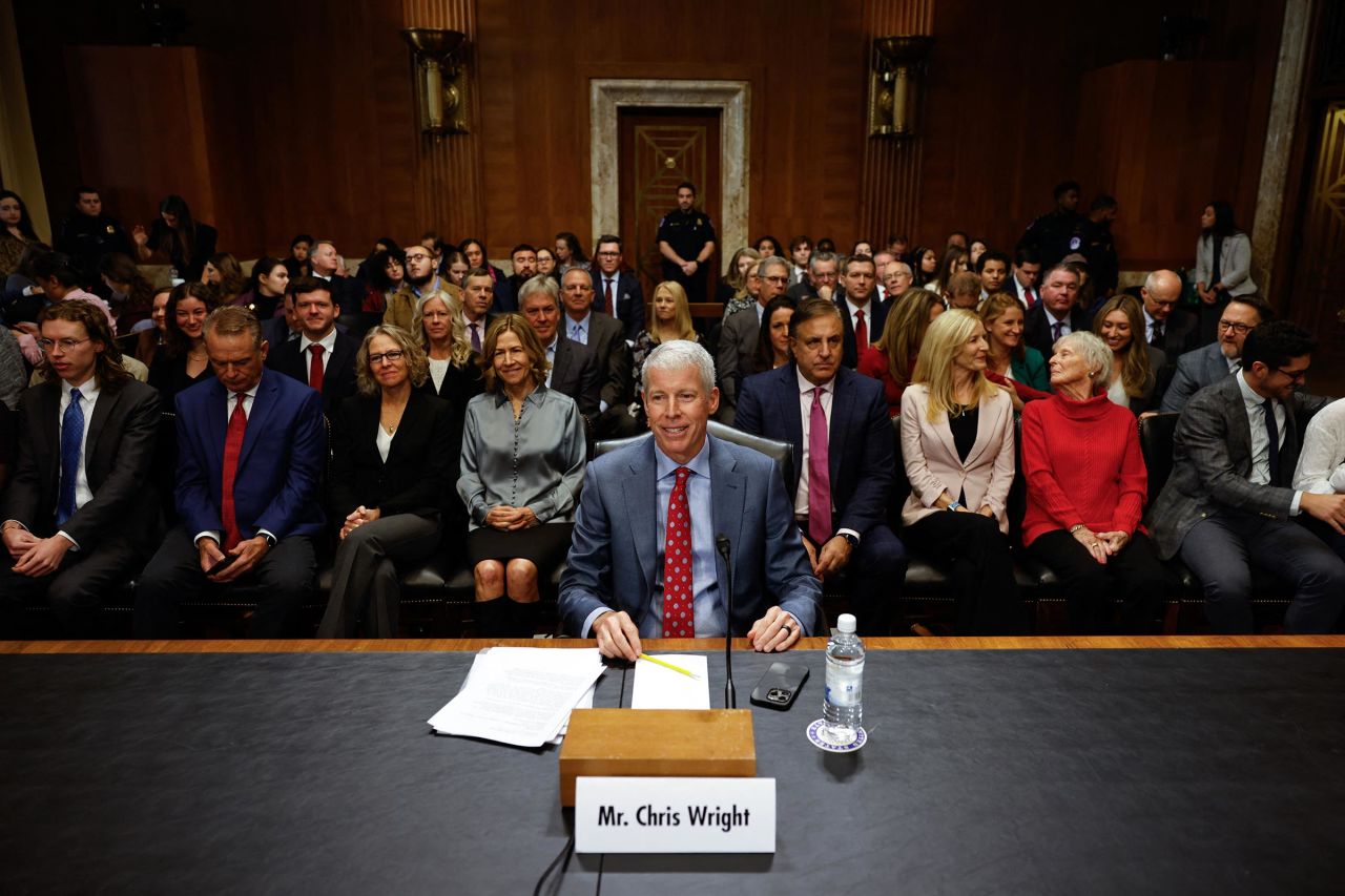 Chris Wright arrives to testify before a US Senate Energy and Natural Resources Committee hearing on his nomination to be Secretary of Energy, on Capitol Hill in Washington, DC, on January 15, 2025. 