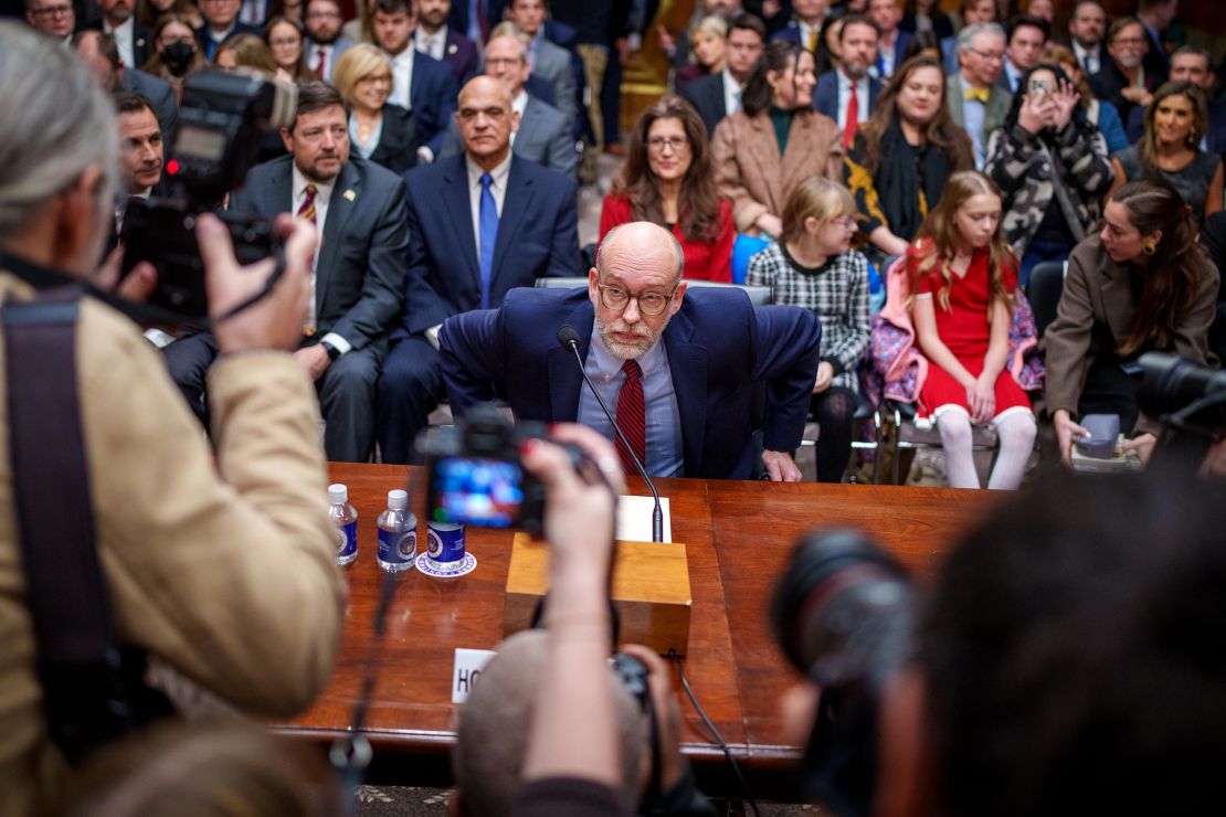 Russell Vought arrives for a Senate Homeland Security and Governmental Affairs confirmation hearing on Capitol Hill on January 15, 2025 in Washington, DC.