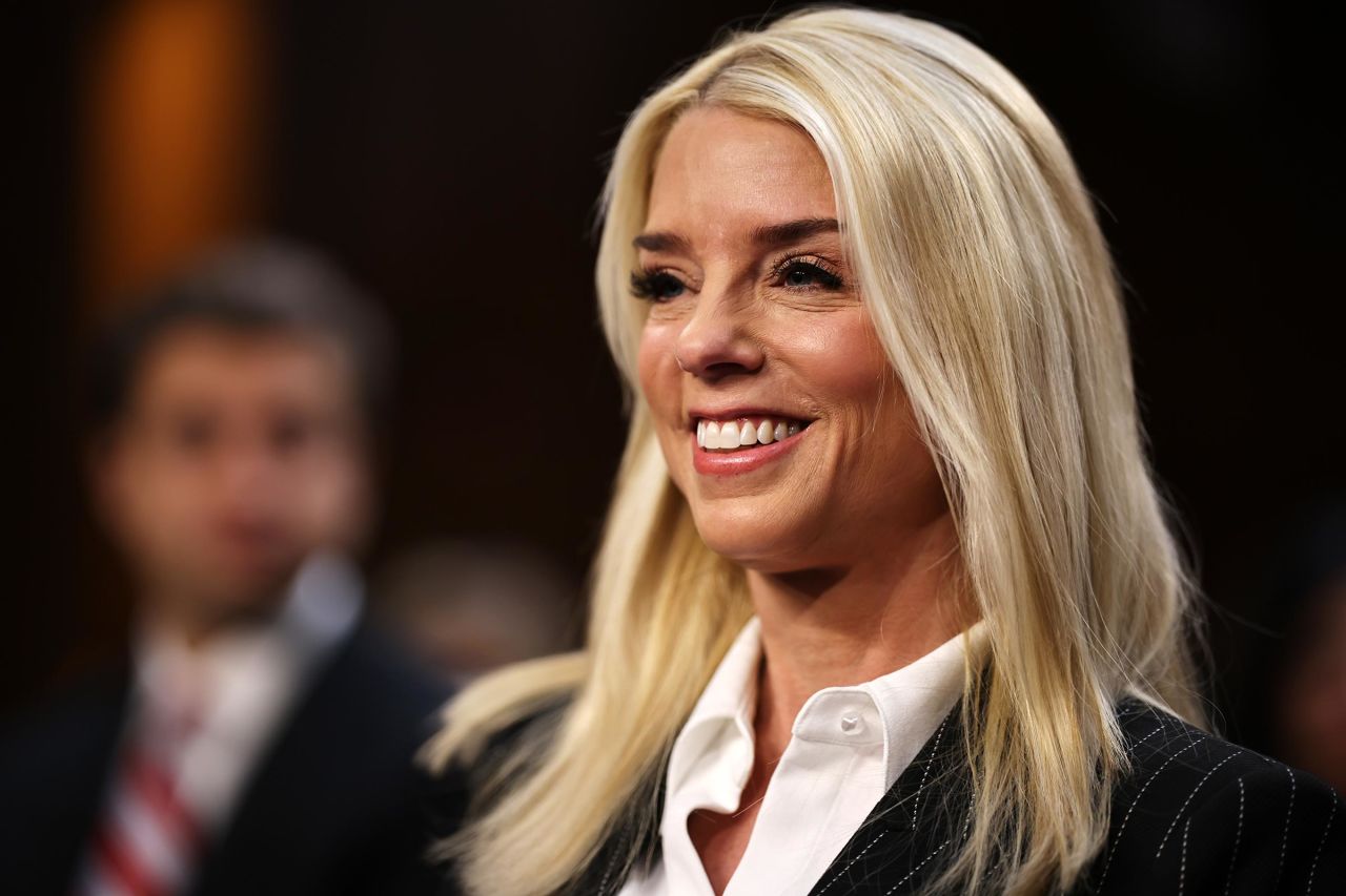 Former Florida Attorney General Pam Bondi arrives to testify before the Senate Judiciary Committee during her confirmation hearing for US Attorney General in the Hart Senate Office Building on Capitol Hill on January 15, 2025 in Washington, DC.