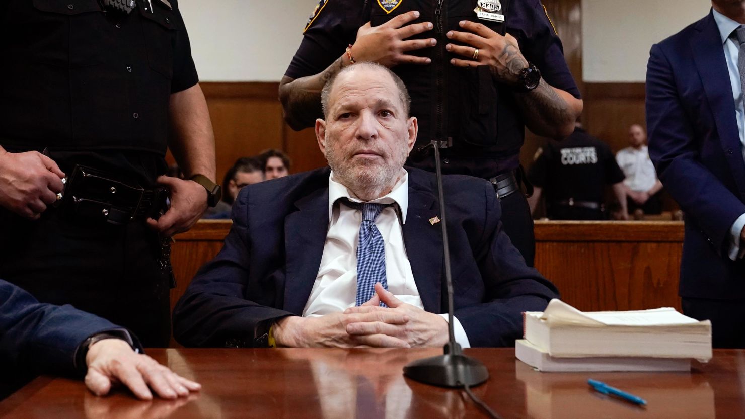 Former film producer Harvey Weinstein appears for a pre-trial hearing on January 29, 2025 at New York Supreme Court in New York City.