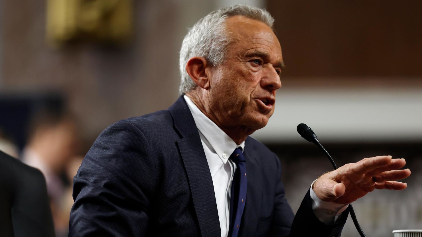 Robert F. Kennedy Jr. testifies during his Senate Finance Committee confirmation hearing at the Dirksen Senate Office Building on January 29, 2025 in Washington, DC. 
