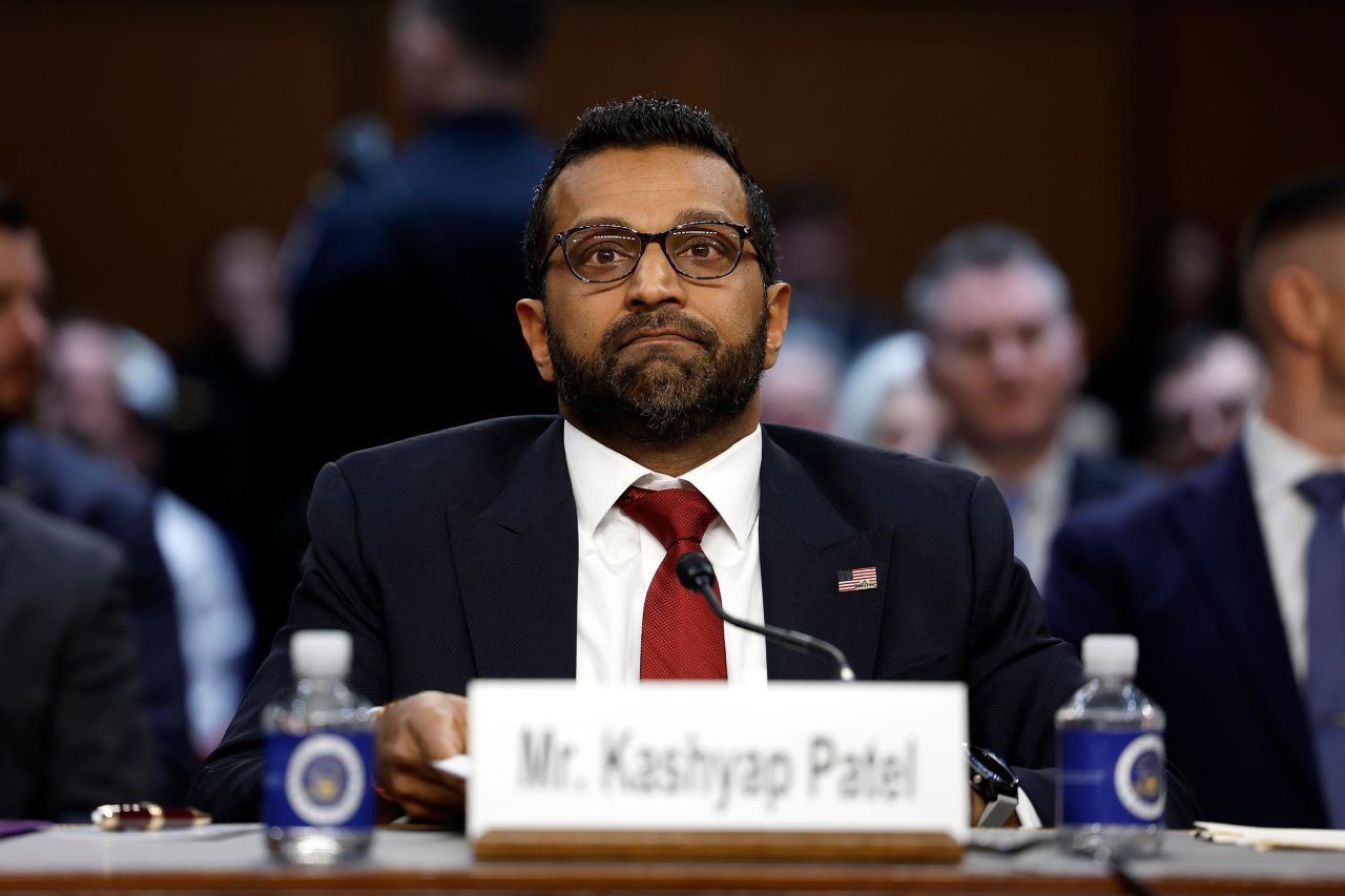 Kash Patel arrives to testify during his confirmation hearing before the Senate Judiciary Committee in the Dirksen Senate Office Building on January 30, 2025 in Washington, DC. 