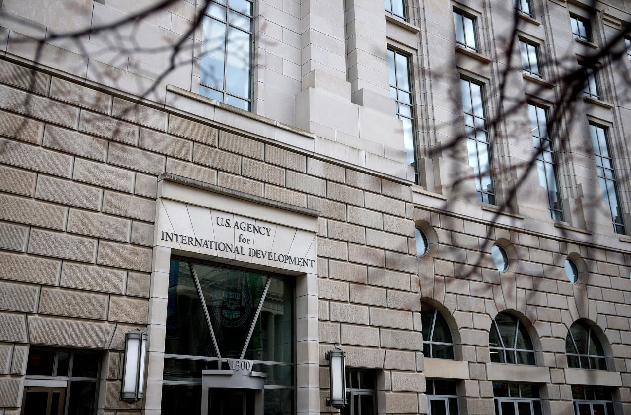 The US Agency for International Development headquarters is seen on February 3, in Washington, DC.