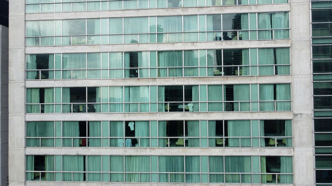 The Decápolis Hotel in Panama where migrants deported from the United States are being held on February 18, in Panama City, Panama. 