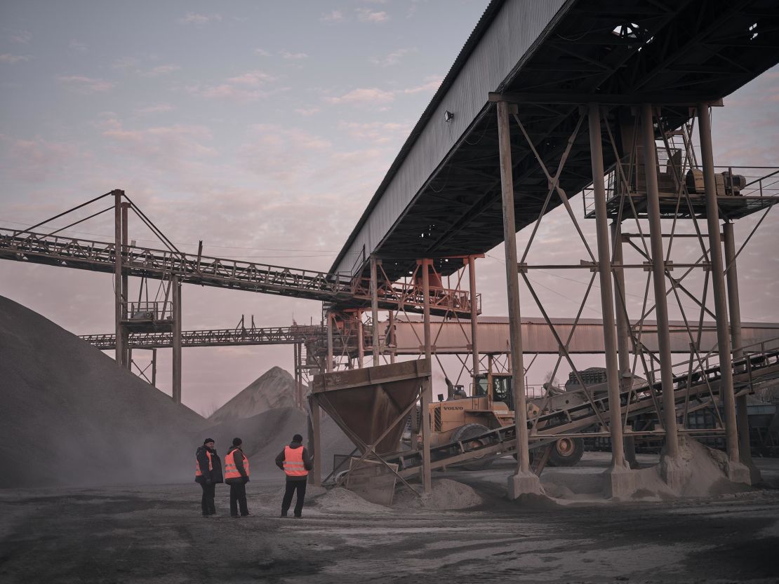 Granite being mined on February 26, in the Zhytomyr region of Ukraine. 