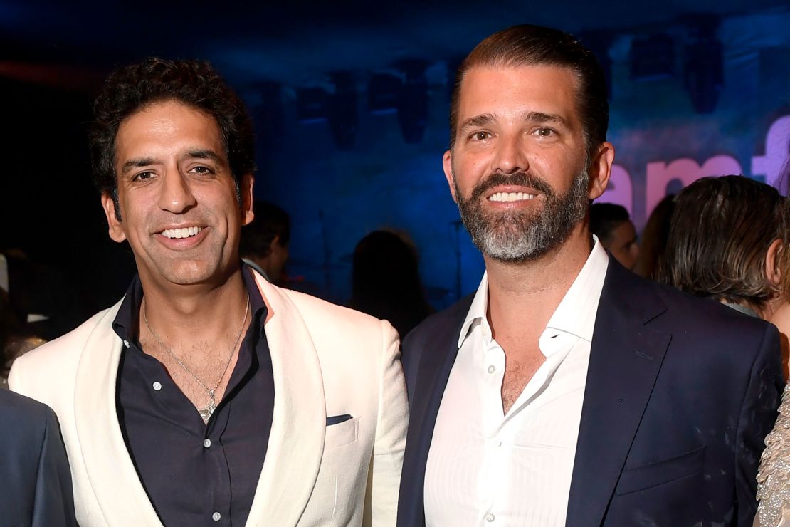 Omeed Malik and Donald Trump Jr. are seen together in Palm Beach, Florida, on March 15.