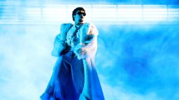 Bad Bunny performs onstage at the 2025 iHeartRadio Music Awards at Dolby Theatre in Los Angeles, California on March 17, 2025.