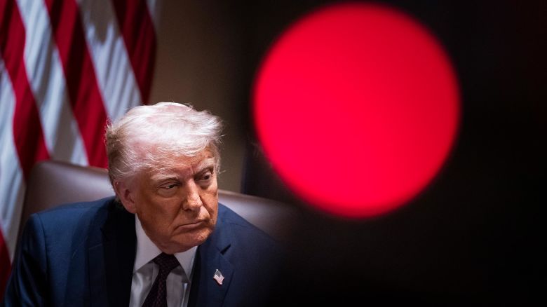 President Donald Trump speaks during a cabinet meeting at the White House on Monday, March 24, in Washington, DC. 