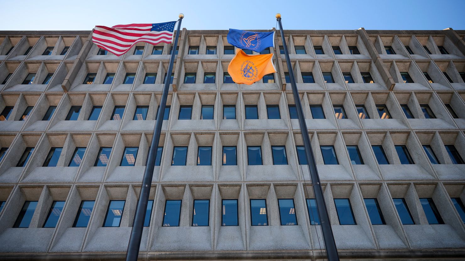 The US Department of Health and Human Services building is seen on March 27, in Washington, DC.