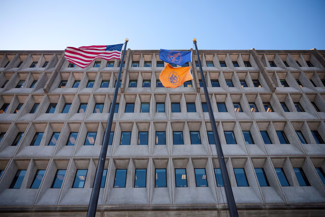 The US Department of Health and Human Services building is seen on March 27, in Washington, DC.