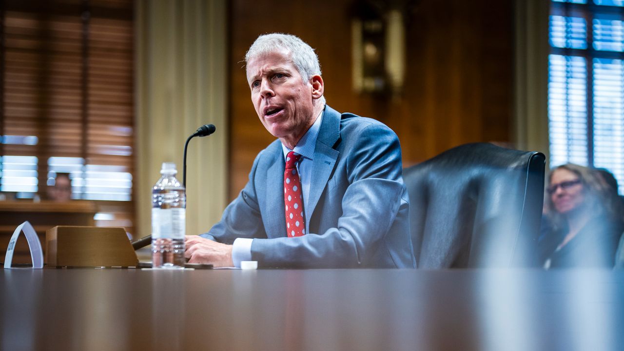 Chris Wright appears before the Senate Committee on Energy and Natural Resources for his confirmation hearing on Capitol Hill in Washington, DC, on January 15.
