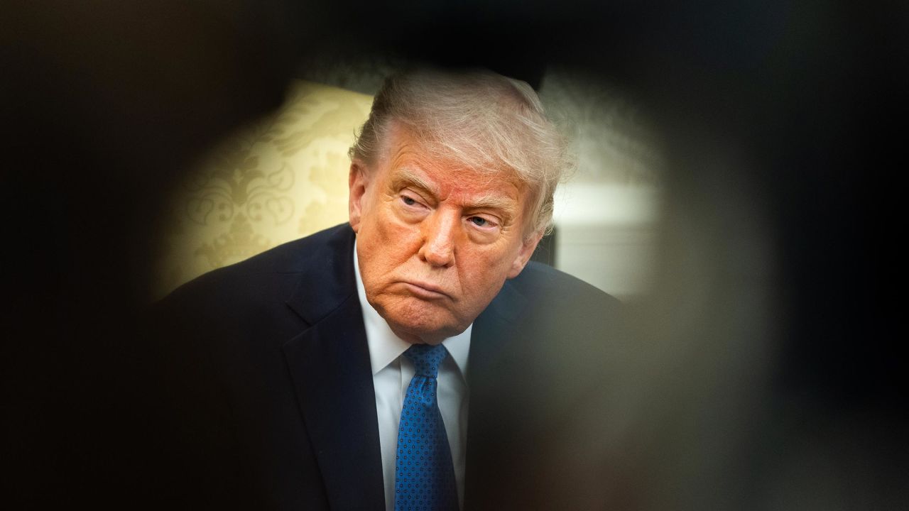 President Donald Trump during a Bilateral meeting with Prime Minister of Norway Jonas Gahr Støre in the Oval Office of the White House on Thursday April 24.