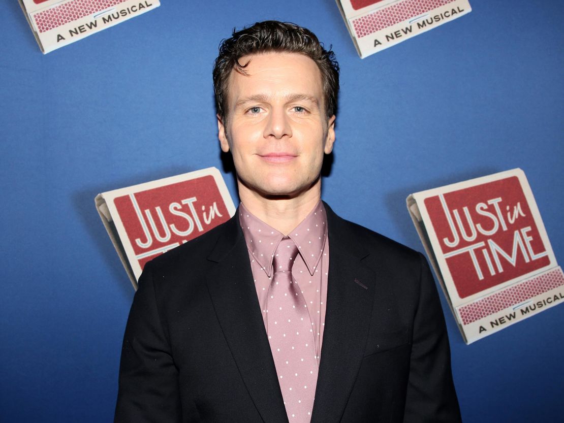 Jonathan Groff poses at the opening night after party for the new Bobby Darin musical "Just in Time" on Broadway at Guastavino's on April 23 in New York City.