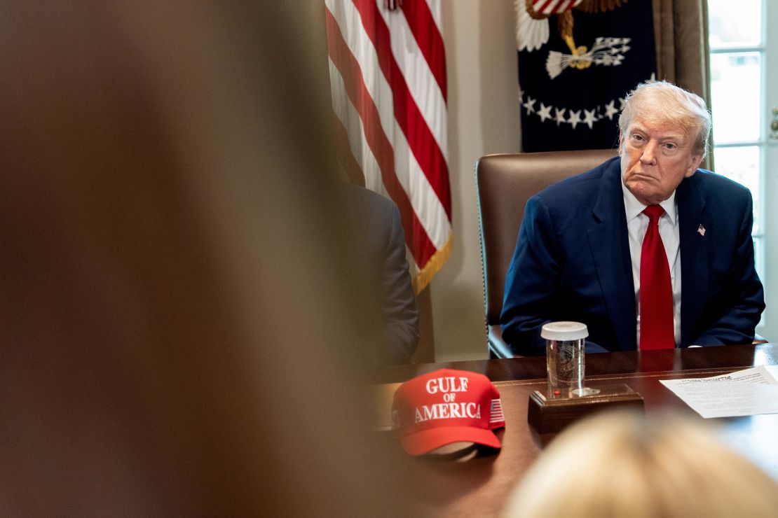 President Donald Trump during a cabinet meeting at the White House in Washington, DC, on Wednesday, April 30.
