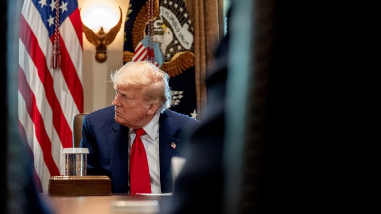 US President Donald Trump during a cabinet meeting at the White House in Washington, DC, on Wednesday, April 30, 2025.