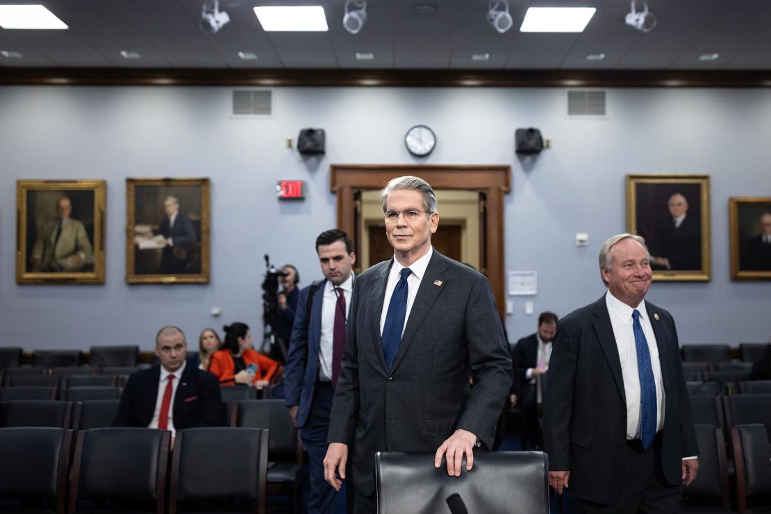 Treasury Secretary Scott Bessent walks to his seat ahead of his testimony before the House Committee on Appropriations Subcommittee on Financial Services and General Government, on May 6 at the US Capitol in Washington, DC.