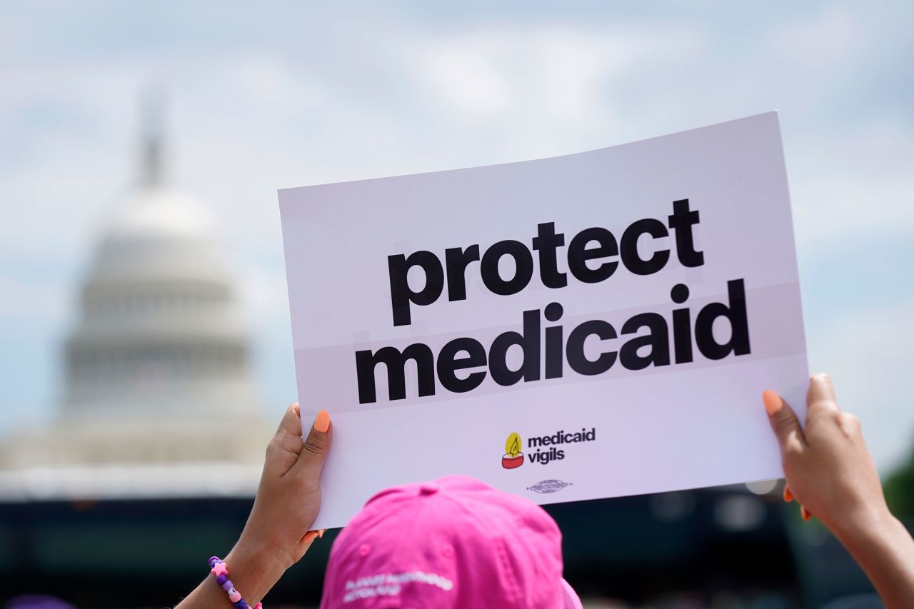 Care advocates attend 24-hour vigil at US Capitol to share stories and urge lawmakers to protect Medicaid on May 7 in Washington, DC. 