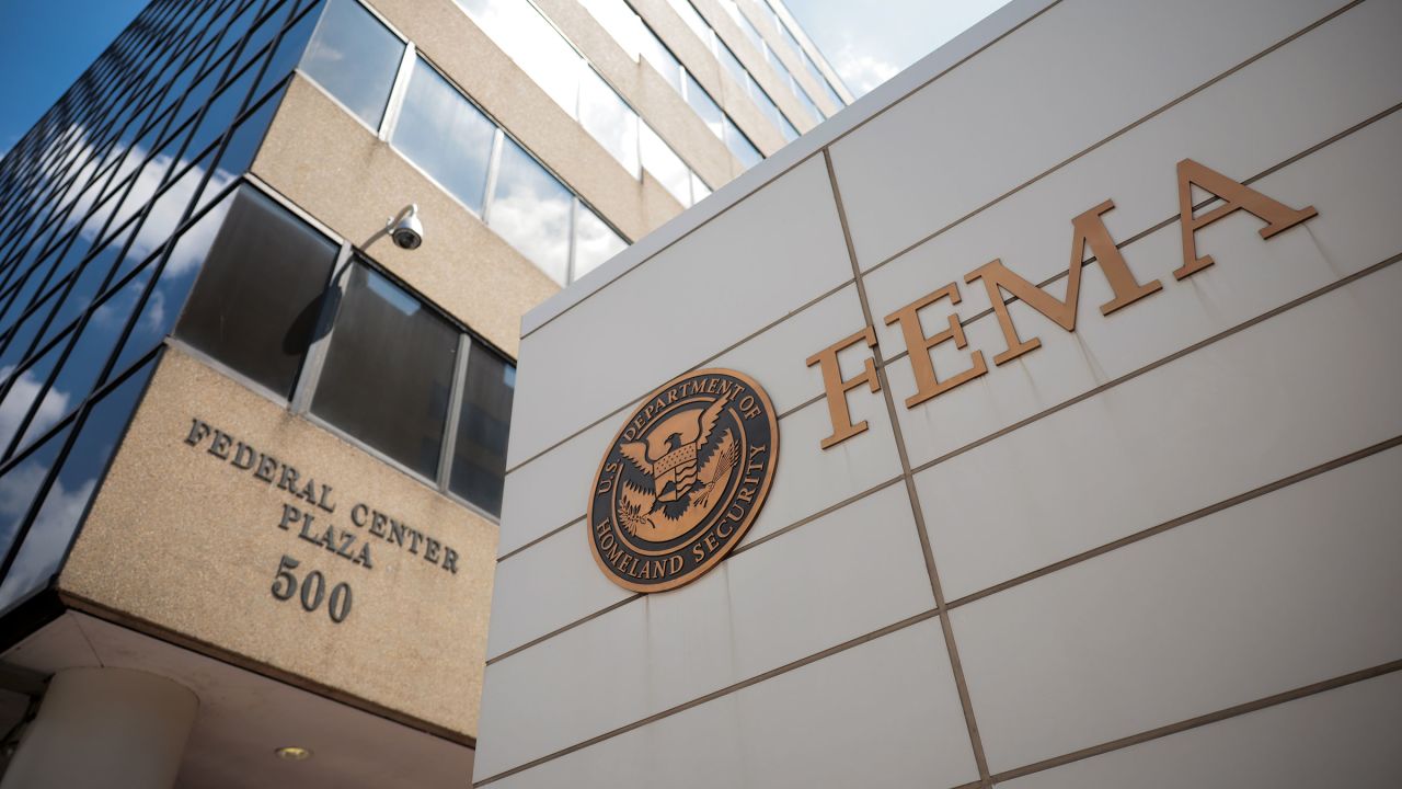 The Federal Emergency Management Agency building is seen on May 15, 2025 in Washington, DC. 