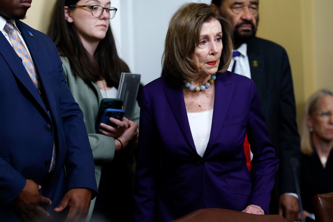 Rep. Nancy Pelosi arrives to a House Rules Committee meeting at the US Capitol on May 21.