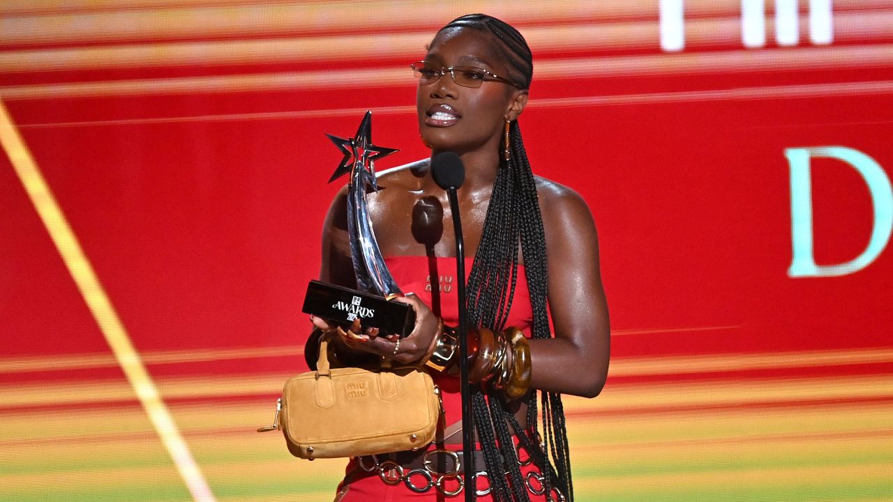 Doechii accepts the Best Female Hip-hop Artist award onstage during the 2025 BET Awards at Peacock Theater on June 9 in Los Angeles.