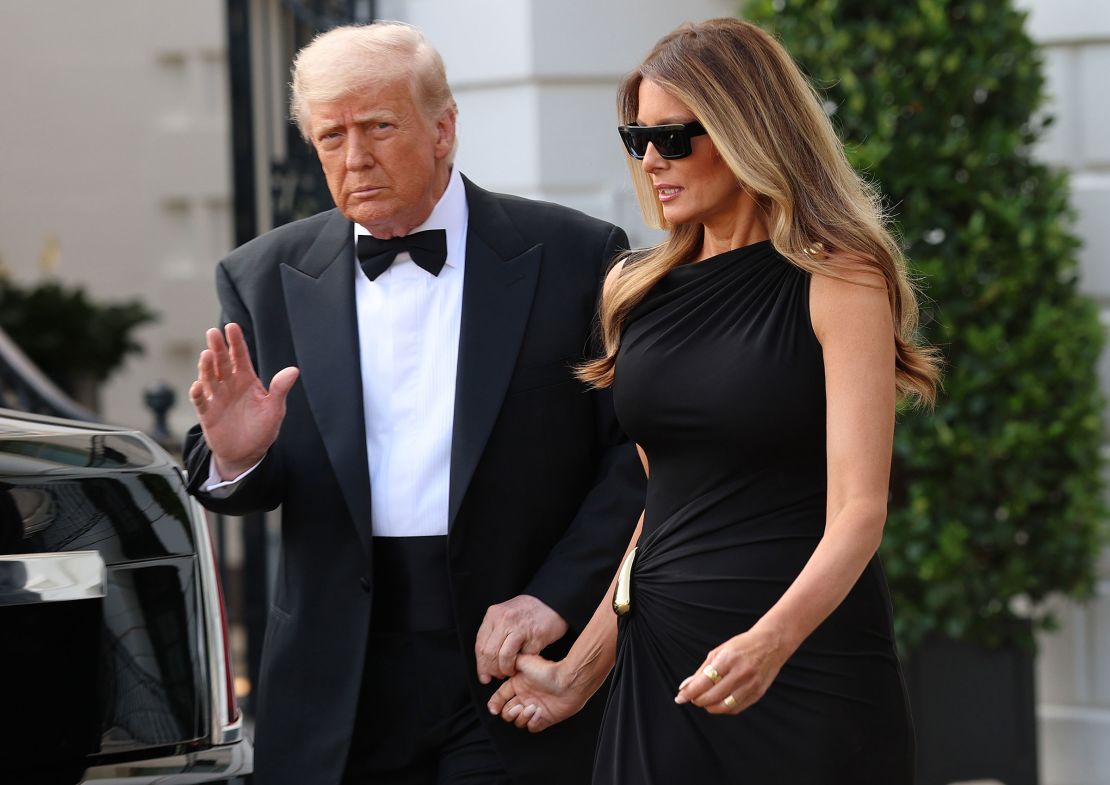 President Donald Trump and first lady Melania Trump depart the White House on June 11 in Washington, DC.