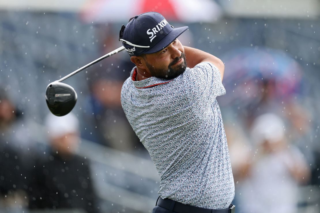 JJ Spaun of the United States plays his shot from the third tee during the third round of the 125th U.S. OPEN at Oakmont Country Club on June 14 in Oakmont, Pennsylvania.