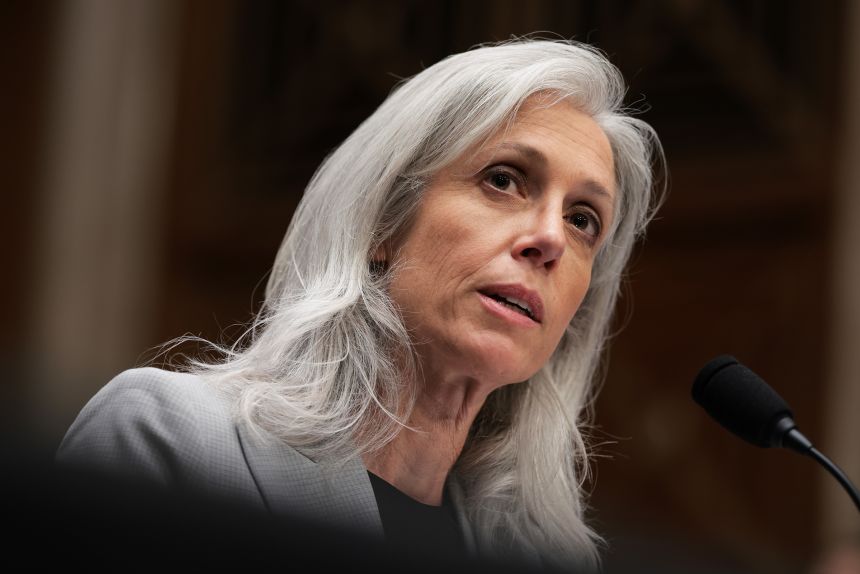 Susan Monarez testifies during her confirmation hearing before the Senate Committee on Health, Education, Labor, and Pensions in the Dirksen Senate Office Building on June 25, 2025.