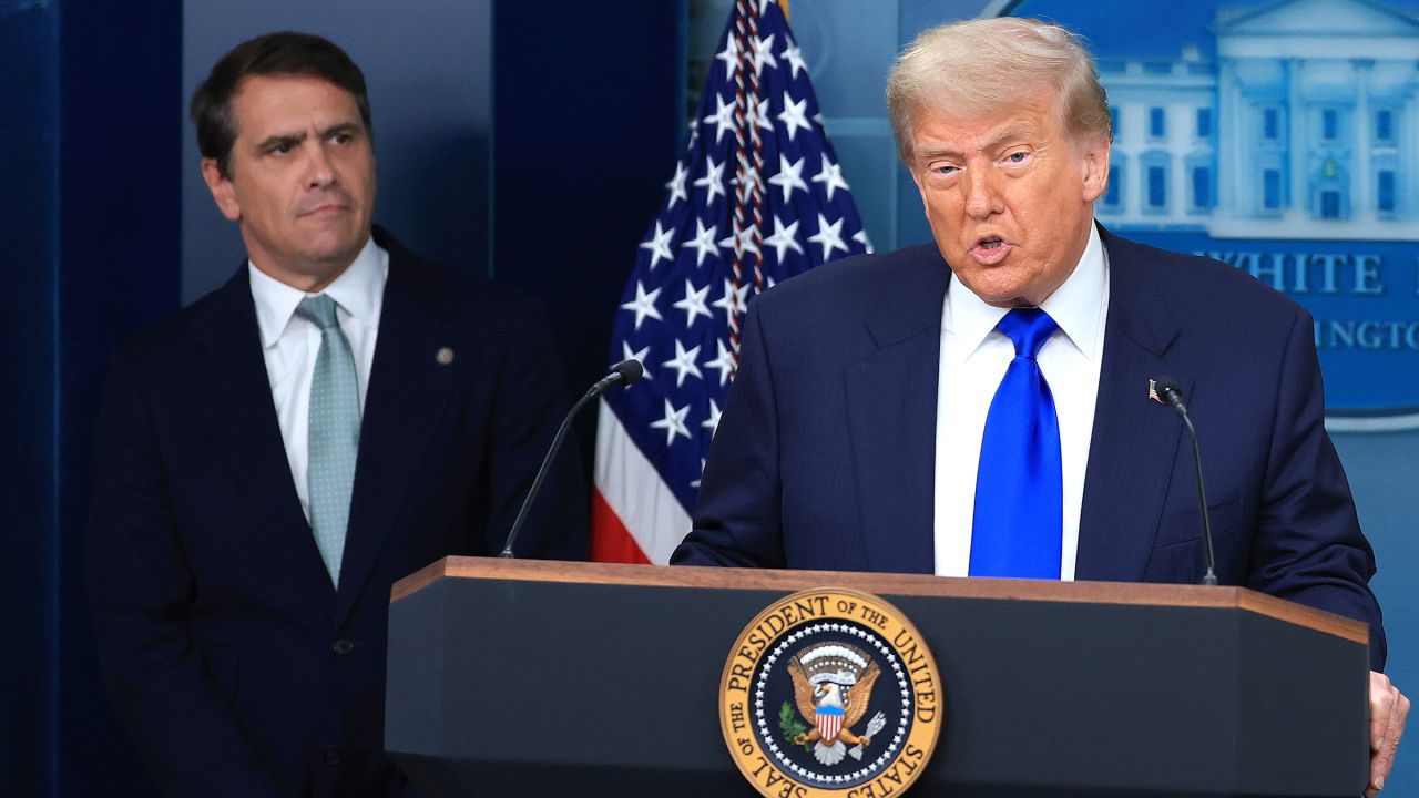 President Donald Trump speaks on recent Supreme Court rulings in the briefing room at the White House on June 27, 2025 in Washington, DC. 