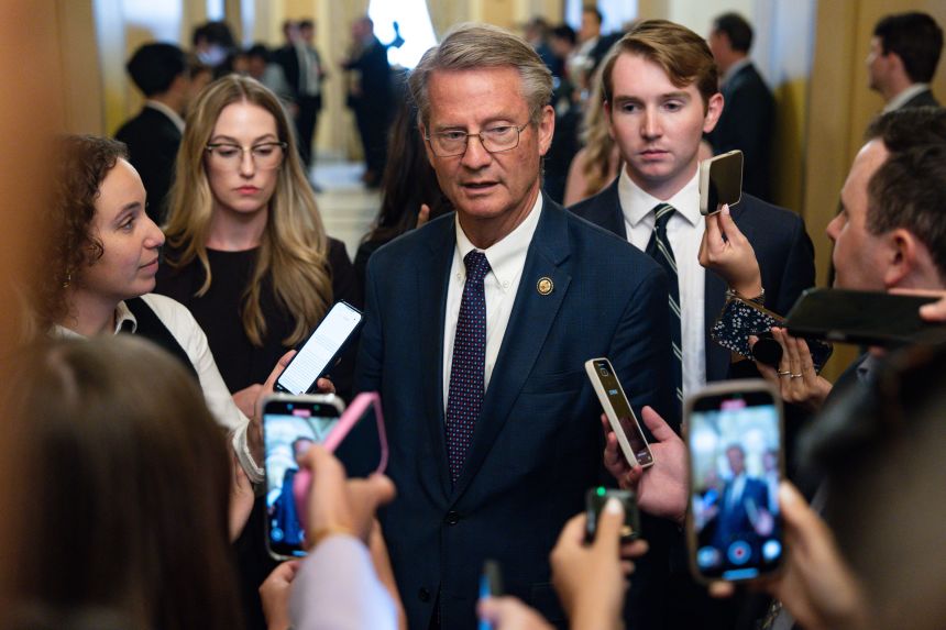 Rep. Tim Burchett, Republican of Tennessee, speaks to members of the media while departing a meeting in Washington, DC, on September 2.