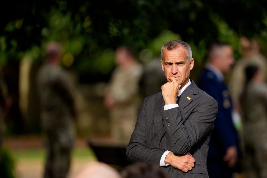 Special Government Employee and Advisor Corey Lewandowski arrives for a September 11th observance event in the courtyard of the Pentagon September 11, in Arlington, Virginia.