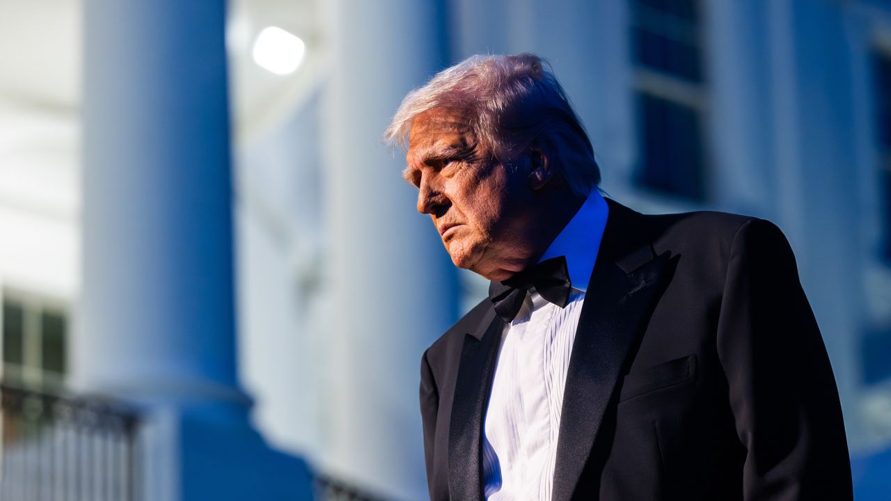 President Donald Trump speaks to members of the media before boarding Marine One in Washington, DC, on September 20.