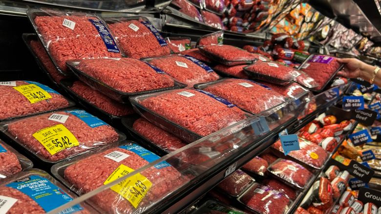 Packages of ground beef at a supermarket in Houston on September 26.