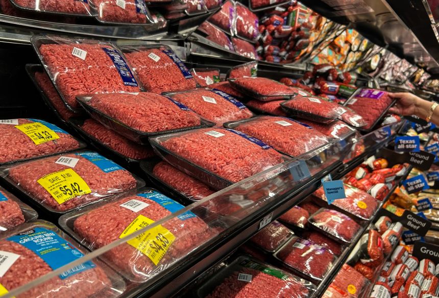 Packages of ground beef at a supermarket in Houston on September 26.