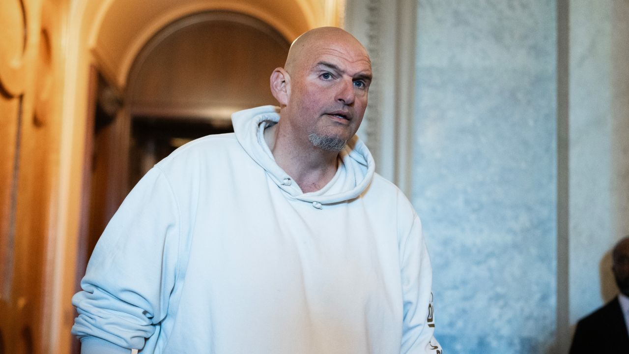 Sen. John Fetterman is seen in the Capitol on October 16.