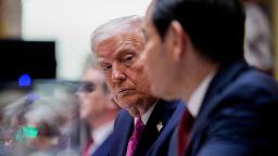 US President Donald Trump during a meeting with Volodymyr Zelenskiy, Ukraine's president, not pictured, in the Cabinet Room of the White House in Washington, DC, US, on Friday, Oct. 17, 2025.