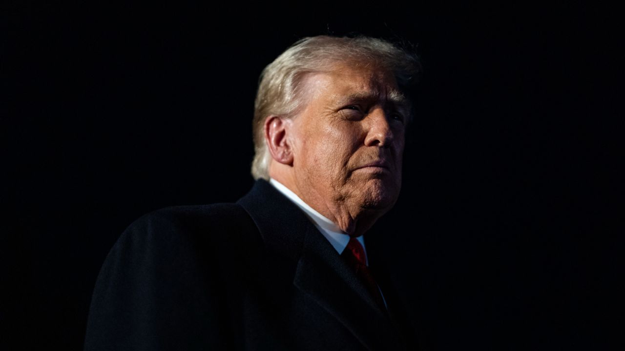 US President Donald Trump speaks to members of the press as he departs the White House for Joint Base Andrews on October 24, 2025 in Washington, DC.