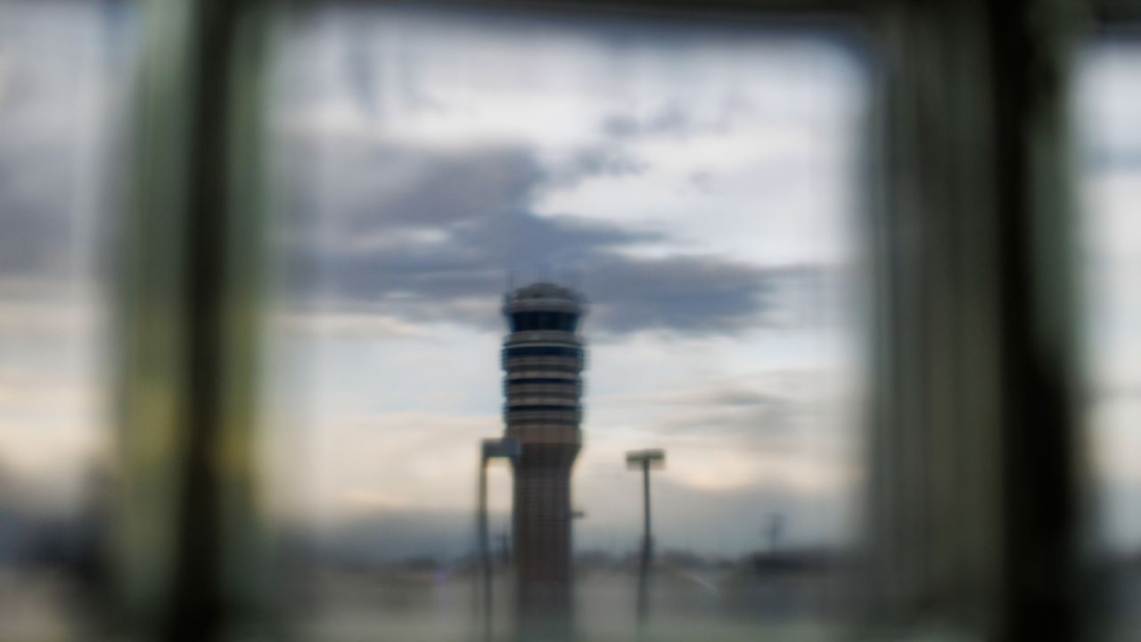 An FAA air traffic control tower at Ronald Reagan Washington National Airport on Tuesday.
