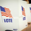 Voters cast their ballots during early voting on October 31, 2025 in Bridgewater, New Jersey.