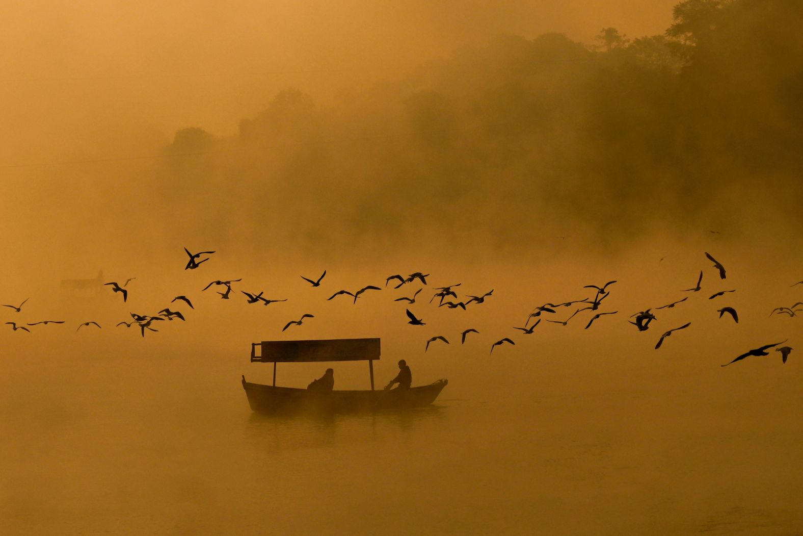 Men row a boat across the foggy Narmada River in Jabalpur, India, on Tuesday, November 11. <a href="index.php?page=&url=https%3A%2F%2Fwww.cnn.com%2F2025%2F11%2F06%2Fworld%2Fgallery%2Fphotos-this-week-october-30-november-06">See last week in 39 photos</a>.