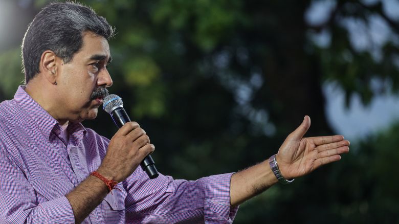 Venezuelan President Nicolas Maduro speaks during a pro-government youth rally on November 13, 2025, in Venezuela, Caracas.