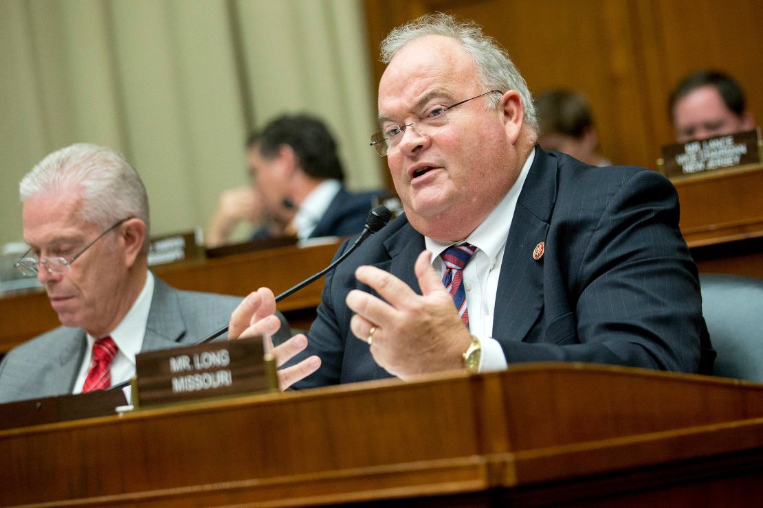 In this 2014 photo, then-Rep. Billy Long questions witnesses during a House Energy and Commerce Subcommittee hearing in Washington, DC.