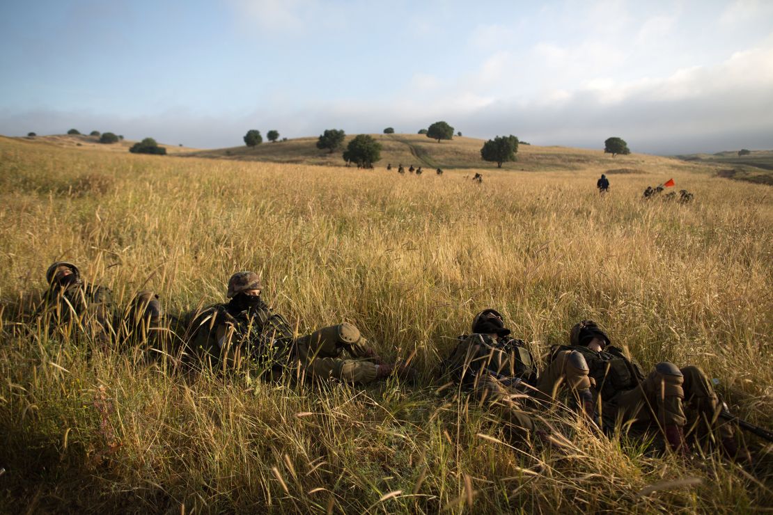 In this 2014 photo, Israeli soldiers in the Netzah Yehuda battalion are seen taking part in their annual training in the Israeli-controlled Golan Heights, near the Syrian border.