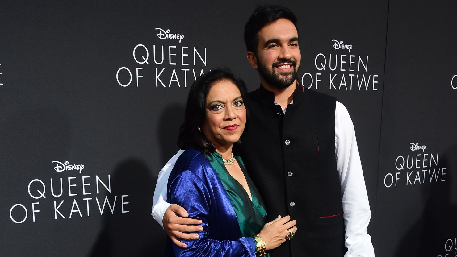 In this 2016 photo, director Mira Nair and her son Zohran Mamdani pose on arrival for the premiere of Disney's "Queen of Katwe" in Hollywood, California.