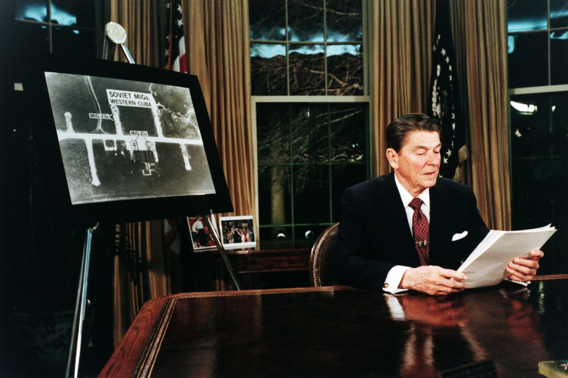 President Ronald Reagan addresses the nation on the Strategic Defense Initiative in 1983.