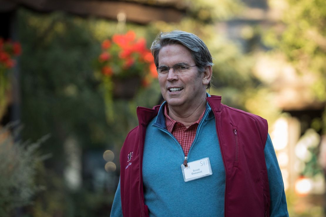 In this 2017 photo, Scott Bessent, head of Key Square Group and former chief investment officer of Soros Fund Management, attends the second day of the annual Allen & Company Sun Valley Conference in Sun Valley, Idaho.