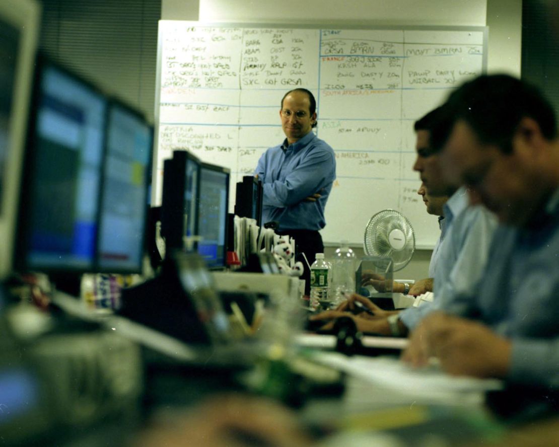 Lutnick is seen on the trading floor of Cantor Fitzgerald's headquarters in September 2002, one year after almost three of every four Cantor employees died during the September 11 attacks at the World Trade Center.